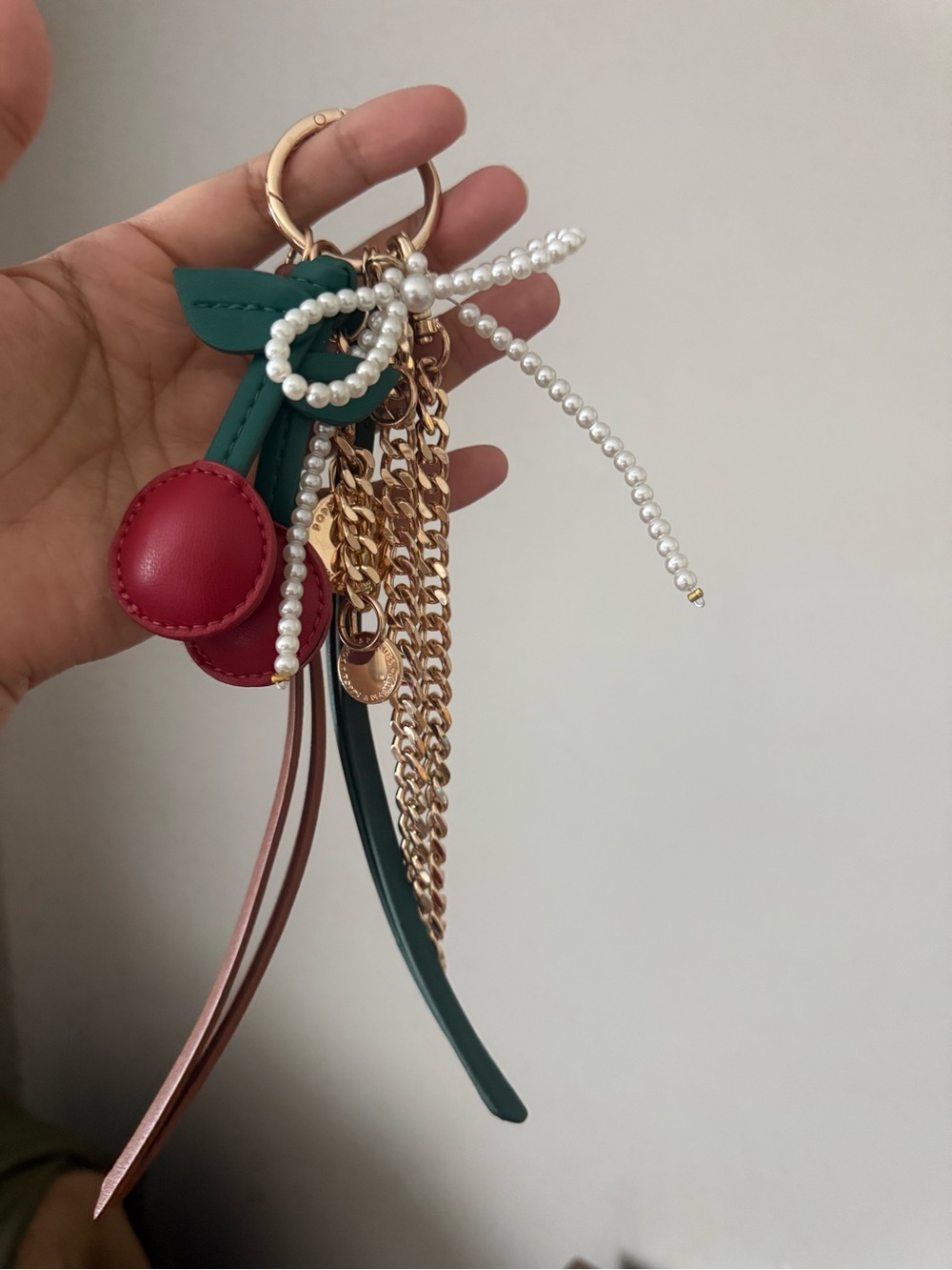 Poppy and Peonies cherry bag charm